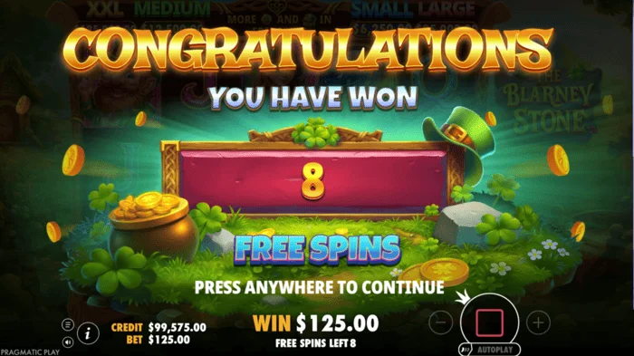The Blarney Stone - pokretanje Free Spins kruga